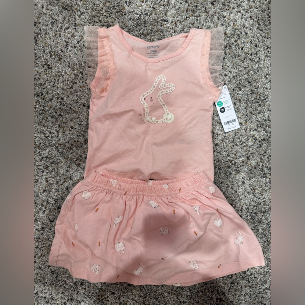 Carters Pink Bunny two piece